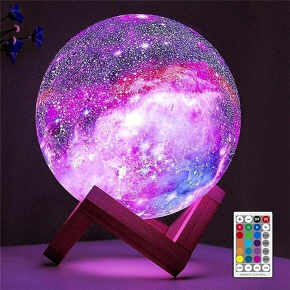 Moon Lamp Galaxy Lamp 5.9 inch 16 Colors LED 3D Moon Light, Remote - Picture 8 of 8